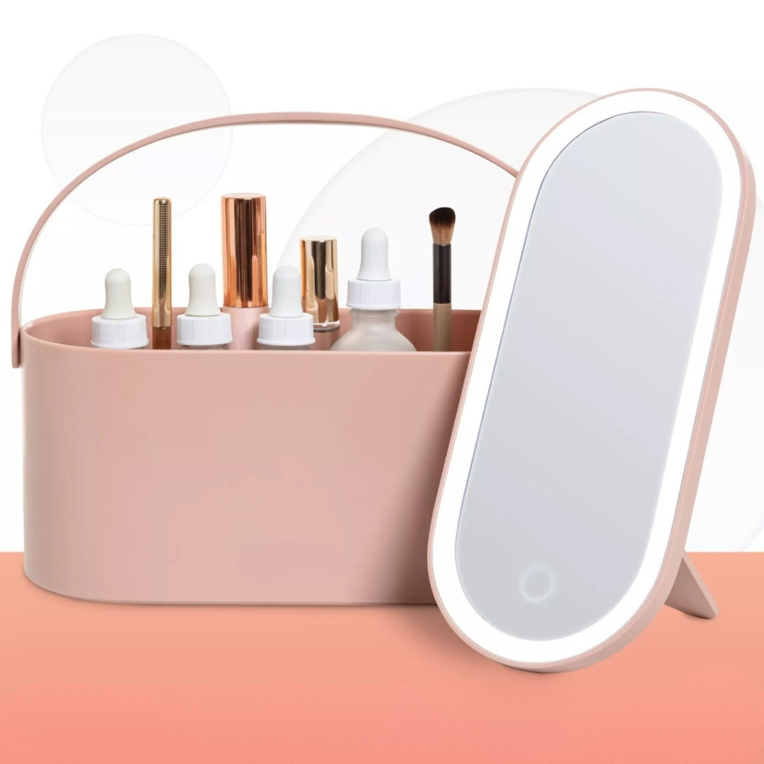 MakeUp Vault™ | Caja de cosméticos portátil con luz LED