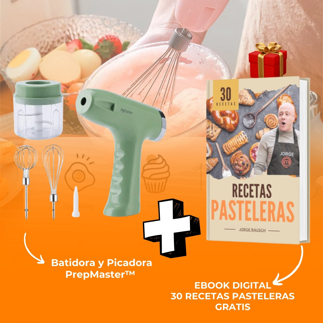 PrepMaster™ Batidora y Picadora + E-book de recetas pasteleras